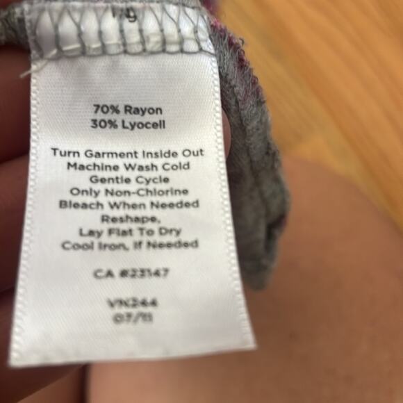 Talbots gray and pink print scoop neck top size large petite - Picture 7 of 7